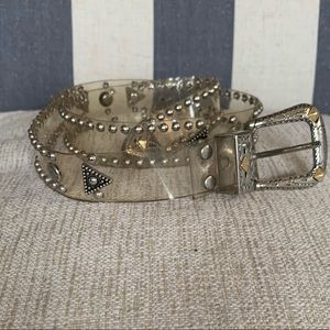 Clear Stud Embellished Belt